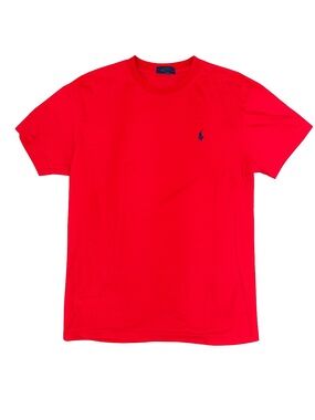Ralph Lauren Red Short-Sleeve Crewneck Tee with Navy Pony
